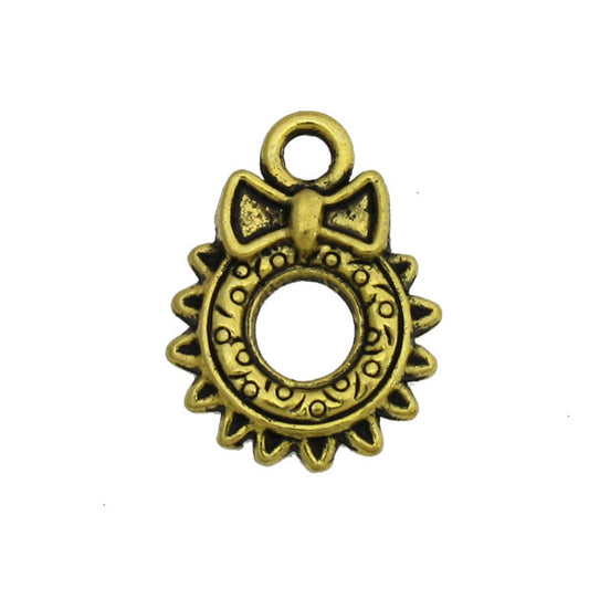 CHRISTMAS WREATH 18 MM GOLD - 20 PCS