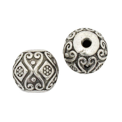 15 MM BEADS SILVER  - 4 PCS