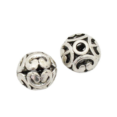 12 MM SILVER BEADS - 6 PCS