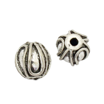 10 X 11 MM SILVER BEADS - 6 PCS