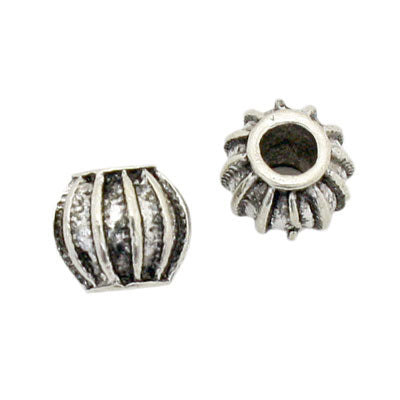 7 X 8 MM SILVER BEADS -  10 PCS