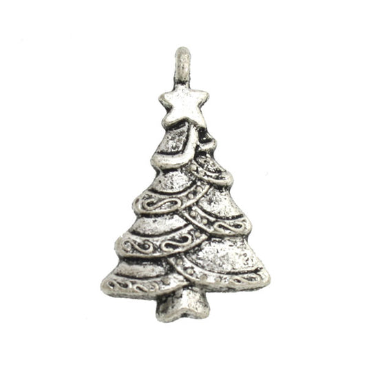 CHRISTMAS TREE 30 MM SILVER - 8 PCS