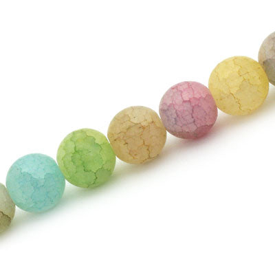 10 MM ROUND CRACKLE MIX / MIX COLOURS - 42 PCS