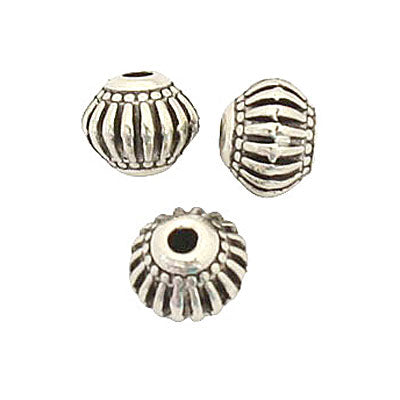 6 X 7 MM SILVER BEADS - 10 PCS