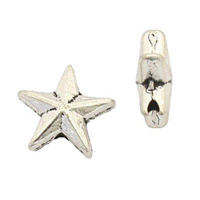 12 MM STAR BEADS SILVER - 20 PCS