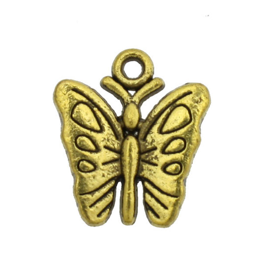 BUTTERFLY CHARM 18 MM GOLD - 10 PCS
