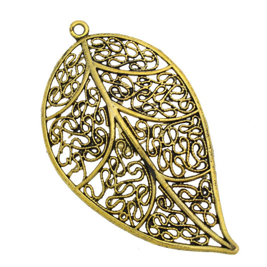 LEAF 58 X 32 MM GOLD - 2 PCS