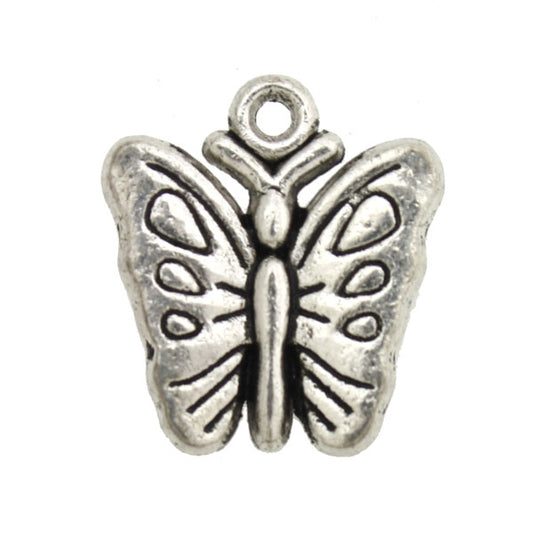 BUTTERFLY 18 MM SILVER - 10 PCS