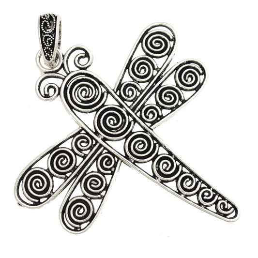 DRAGONFLY 68 X 62 MM SILVER - 1 PCS