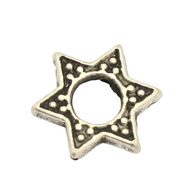 14 MM SILVER STAR BEAD FRAME - 15 PCS