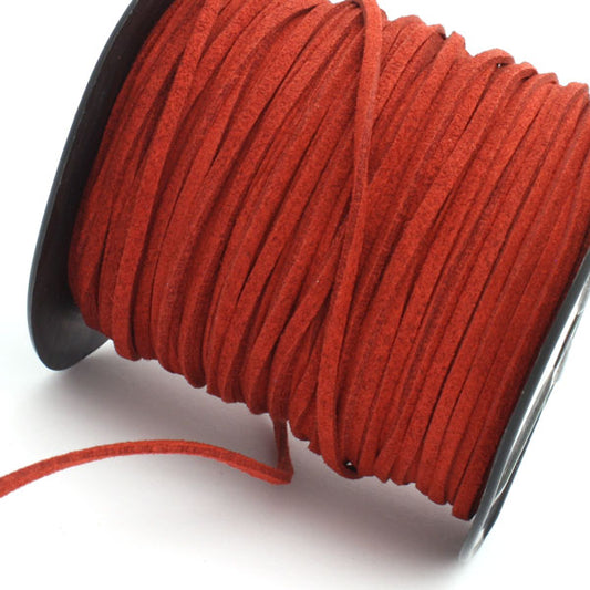 2.5 X 1.5 MM SUEDE RED - 1/MTR