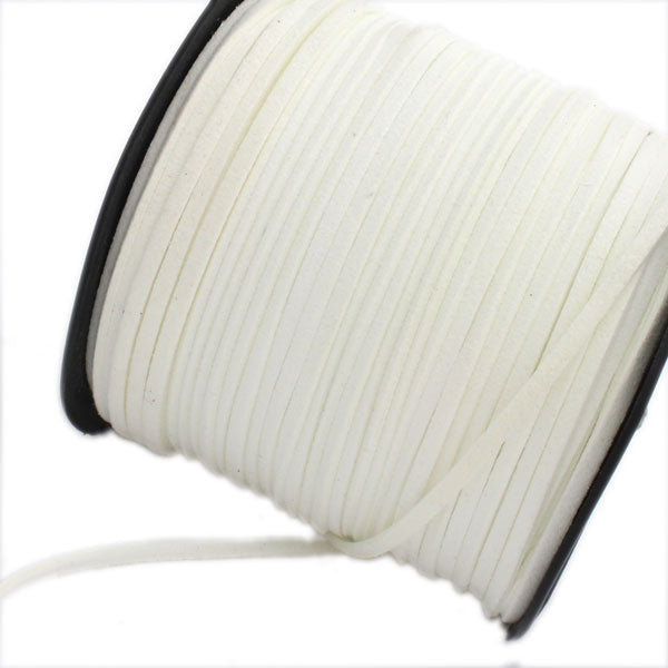 2.5 X 1.5 MM SUEDE WHITE - 1/MTR