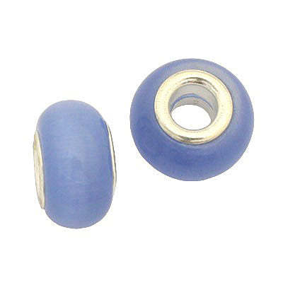 14 MM WITH (5 MM HOLE) LARGE HOLE BEADS - PASTEL BLUE - 4 PCS