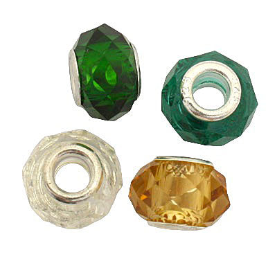 14 MM WITH (5 MM HOLE) LARGE HOLE BEADS - MIX RANDON - 6 PCS