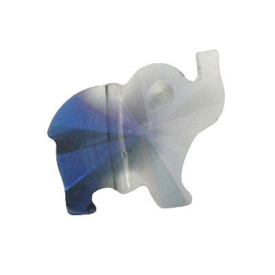 15 MM ELEPHANT CRYSTAL BEAD BLUE/CLEAR - 1 PC