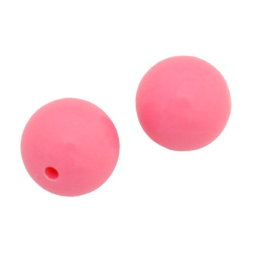 18 MM ROUND BEADS - OPAQUE PINK - 10 PCS