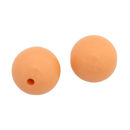 18 MM ROUND BEADS - OPAQUE APRICOT - 10 PCS