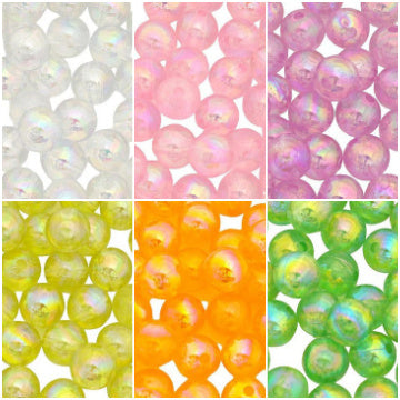 10 MM ROUND BEADS - PURPLE RAINBOW - 30 PCS