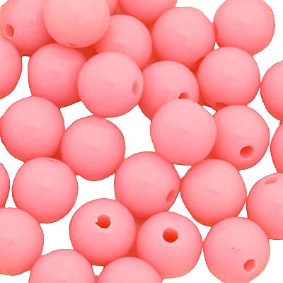 10 MM ROUND BEADS - OPAQUE PINK - 30 PCS