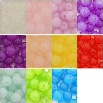 12 MM ROUND BEADS - WHITE FROST - 25 PCS