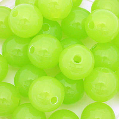 12 MM ROUND BEADS - LIME - 25 PCS