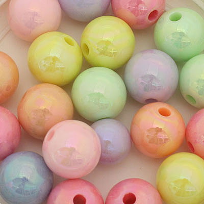 12 MM ROUND BEADS - MIX COLOURS PEARL FINISH - 20 PCS