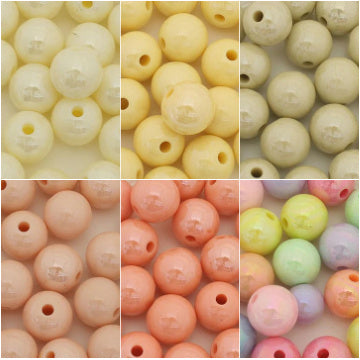 12 MM ROUND BEADS - MIX COLOURS PEARL FINISH - 20 PCS