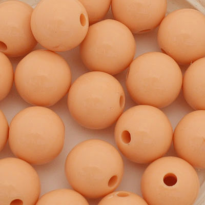 12 MM ROUND BEADS - OPAQUE APRICOT - 20 PCS