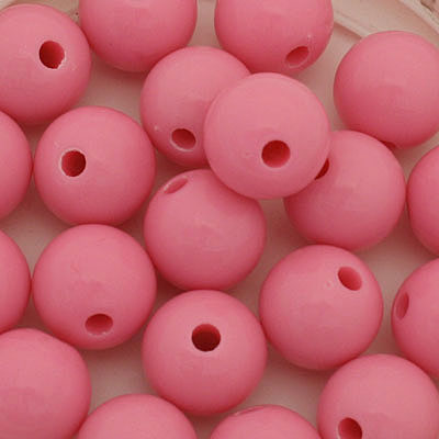 12 MM ROUND BEADS - OPAQUE PINK - 20 PCS