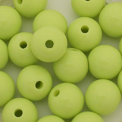 12 MM ROUND BEADS - OPAQUE LIME - 20 PCS