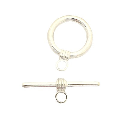 15 MM SILVER TOGGLE - 4 SETS