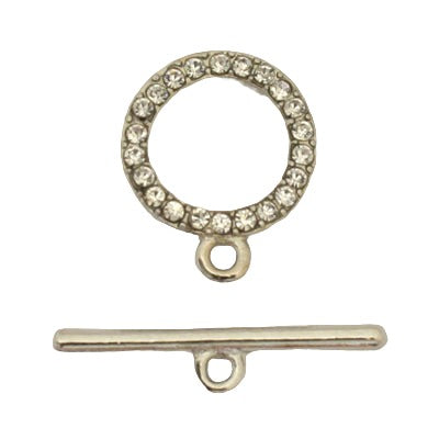 22 MM SILVER DIAMANTE TOGGLE - 1 SET