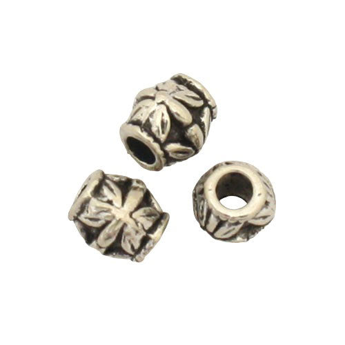 6.5 X 6 MM SILVER BEADS - 30 PCS