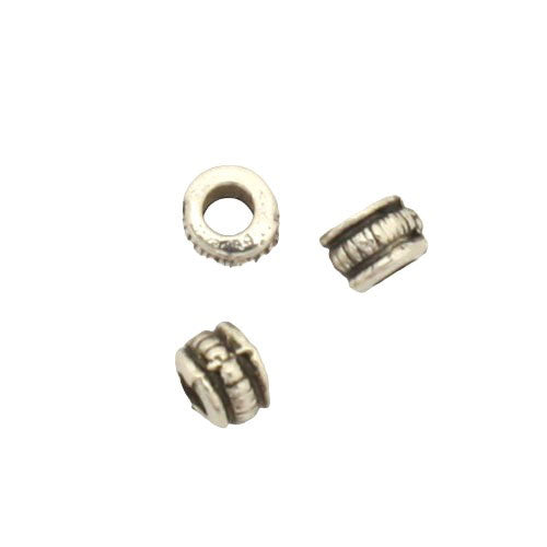 4.5 X 3 MM SILVER BEADS - APPROX 60 PCS