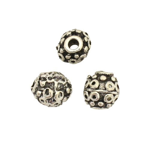 7 X 6 MM SILVER BEADS - 12 PCS