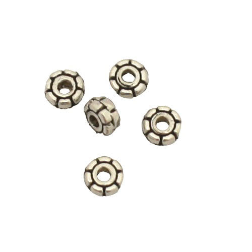 4 X 2 MM SILVER BEADS - APPROX 80 PCS