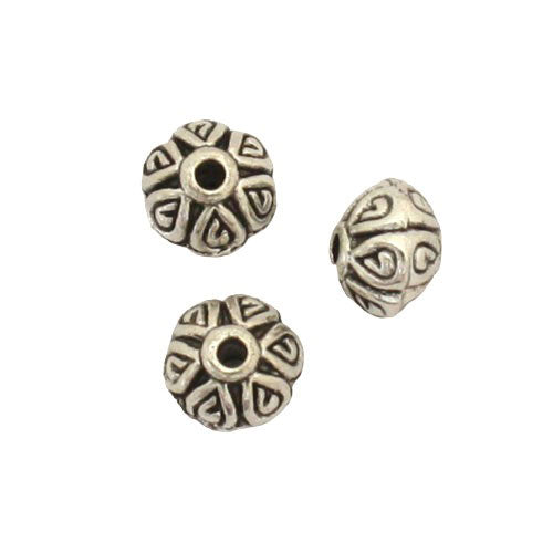 5 X 7 MM SILVER BEADS - 18 PCS