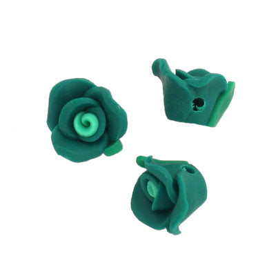 10 MM POLYMER CLAY FLOWER BEADS - 15 PCS