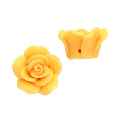 23 MM POLYMER CLAY FLOWER BEADS - 9 PCS