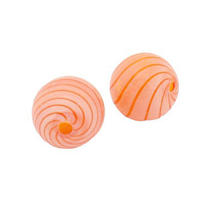 14 MM GLASS HOLLOW ROUND BEAD RED - 1 PCS