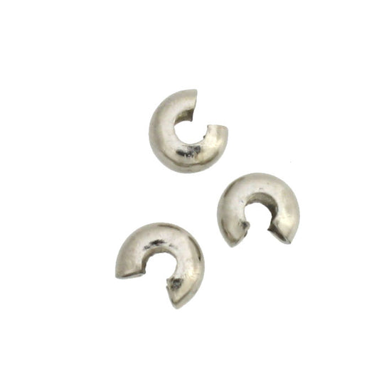 3 mm antique silver crimp covers 5 grams