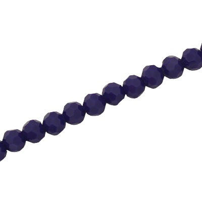 6MM FACETED ROUND CRYSTAL BEADS - APPROX 98/PCS - OPAQUE DARK BLUE
