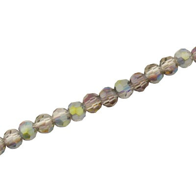 4MM FACETED ROUND CRYSTAL BEADS - APPROX 98/PCS - RAINBOW