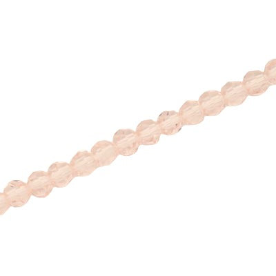 4MM FACETED ROUND CRYSTAL BEADS - APPROX 98/PCS - LIGHT PINK