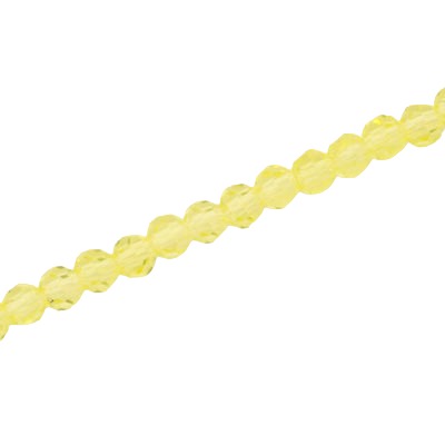 4MM FACETED ROUND CRYSTAL BEADS - APPROX 98/PCS - LIGHT YELLOW