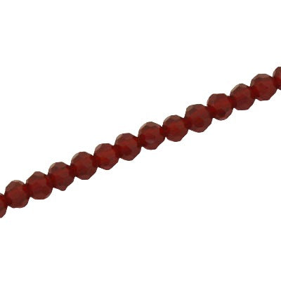 4MM FACETED ROUND CRYSTAL BEADS - APPROX 98/PCS - DARK RED