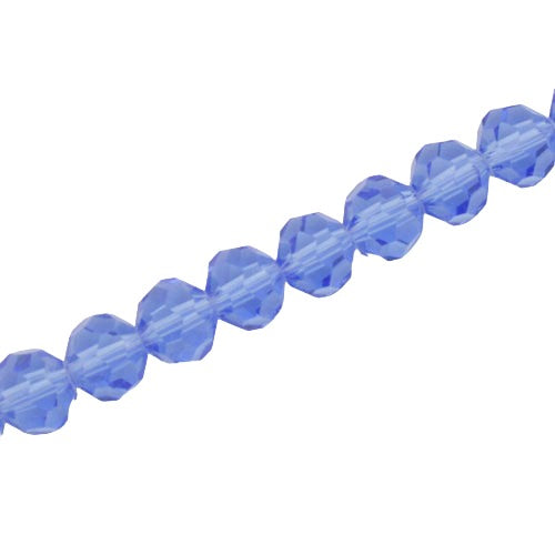 8MM FACETED ROUND CRYSTAL BEADS - APPROX 72/PCS  - BLUE