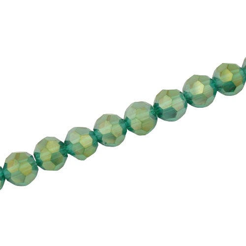 8MM FACETED ROUND CRYSTAL BEADS - APPROX 72/PCS  - TEAL AB