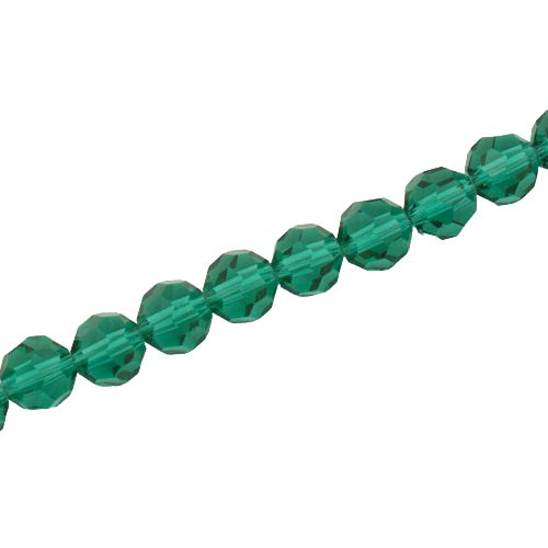 8MM FACETED ROUND CRYSTAL BEADS - APPROX 72/PCS  - TEAL