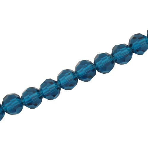 8MM FACETED ROUND CRYSTAL BEADS - APPROX 72/PCS  - DARK BLUE ZIRCON